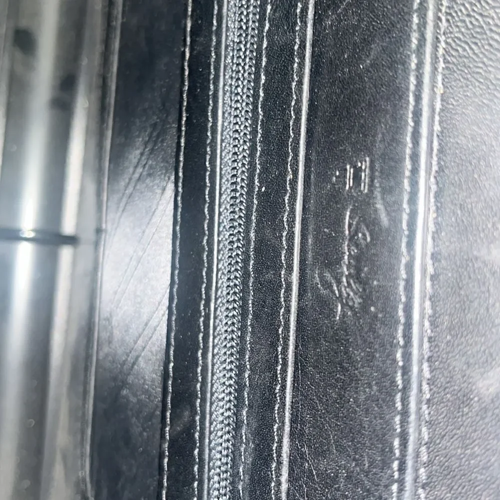 Vintage Scully black leather binder briefcase.